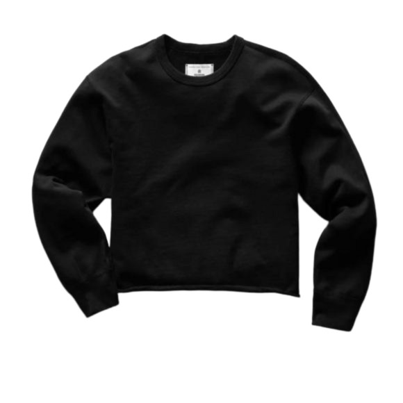 NWT Reigning Champ Lightweight Terry Cut-off Crewneck Sweatshirt Black - Picture 2 of 6